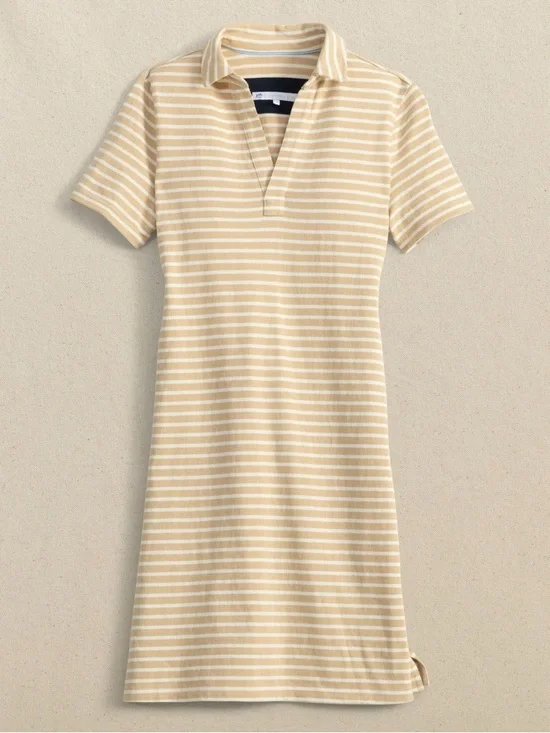 NWT Southern Tide Demi Stripe Irish Cream Preppy Coastal Polo Shirt Dress - Picture 3 of 8